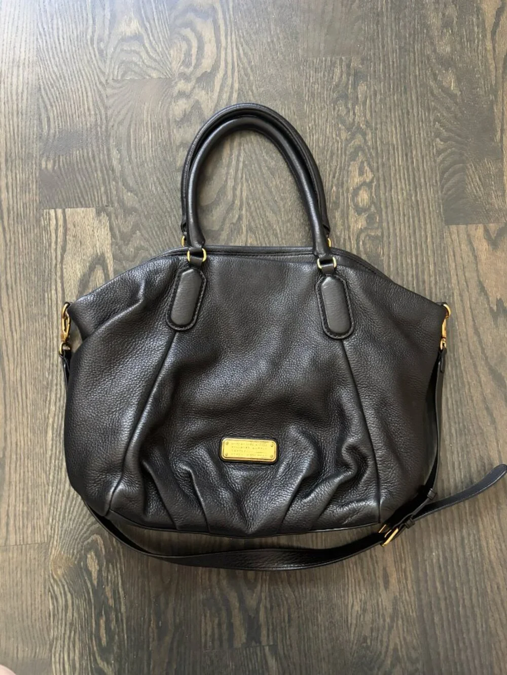 Authentic MARC by Marc Jacobs Classic Q-Franc Black Pebble Leather Shoulder Bag - Picture 6 of 11